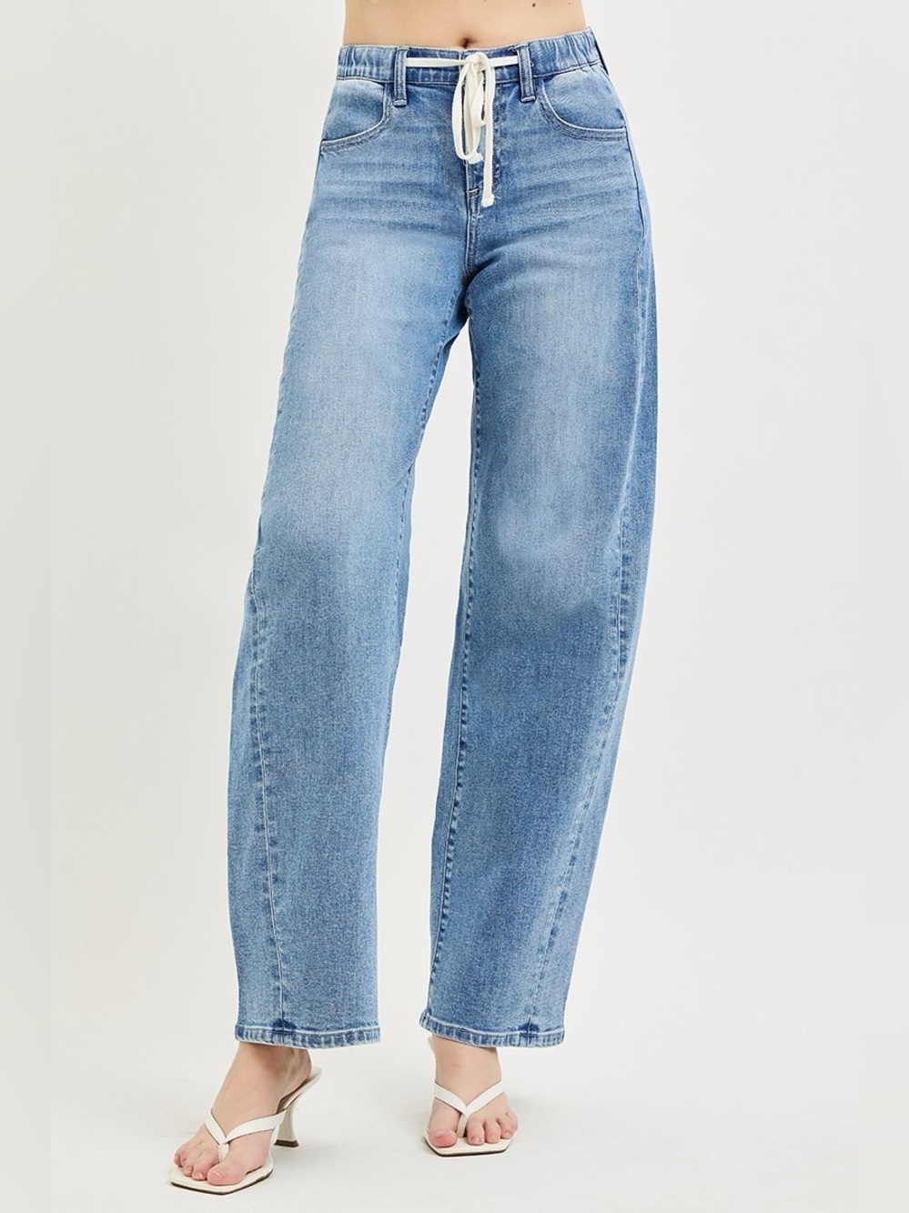 RISEN Relaxed Fit Drawstring Waist Jeans - Picture 3 of 6